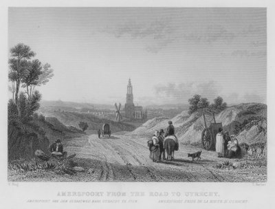 Amersfoort desde el Camino a Utrecht de William Henry Bartlett