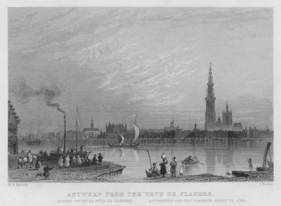 Amberes desde la Tete De Flandre de William Henry Bartlett