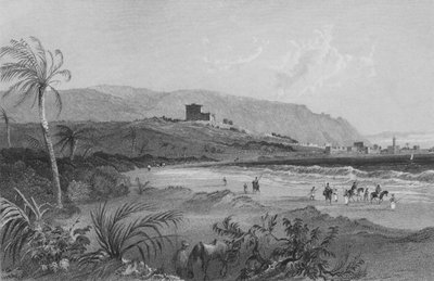 Aproximación a Caipha, Bahía de Acre, Costa de Palestina de William Henry Bartlett