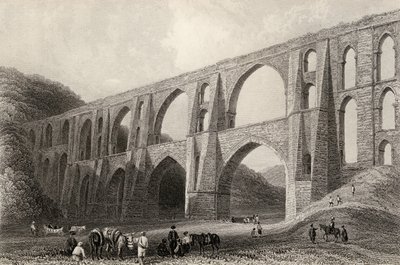Acueducto del emperador Valente, cerca de Pyrgo, Turquía, grabado por R. Wallis de William Henry Bartlett