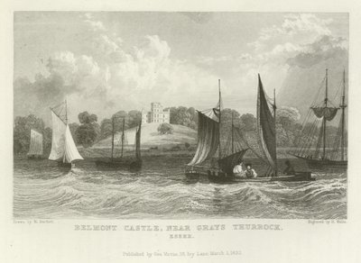 Castillo de Belmont, cerca de Grays Thurrock, Essex de William Henry Bartlett