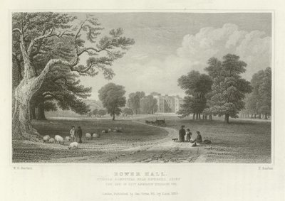 Bower Hall, Steeple Bumpstead, cerca de Haverhill, Essex, la residencia de Elly Anderson Stephens, Esquire de William Henry Bartlett