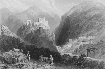 Castillo en el Monte Amana, cerca del Khan Karamont de William Henry Bartlett