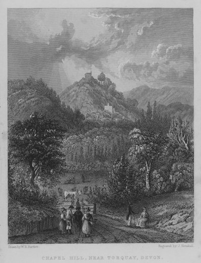 Chapel Hill, cerca de Torquay, Devon de William Henry Bartlett