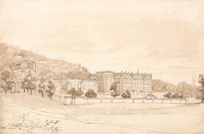 Chatsworth House, Derbyshire de William Henry Bartlett
