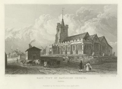 Vista este de la Iglesia de Rayleigh, Essex de William Henry Bartlett