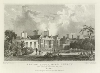 Easton Lodge, cerca de Great Dunmow, la residencia de Viscount Maynard, Essex de William Henry Bartlett