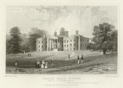 Felix Hall, Essex, residencia de C C Western, Esquire, MP de William Henry Bartlett