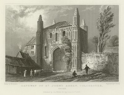 Puerta de la Abadía de San Juan, Colchester, Essex de William Henry Bartlett