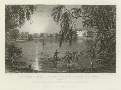 Gosfield Hall, desde Weathersfield Road, Essex, la residencia de E G Barnard, Esquire de William Henry Bartlett