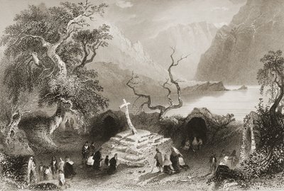 Gougane Barra, Condado de Cork, Irlanda de William Henry Bartlett