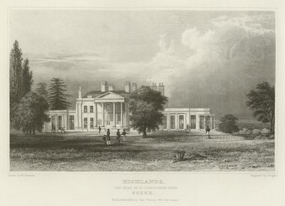 Highlands, la residencia de N Labouchere, Esquire, Essex de William Henry Bartlett