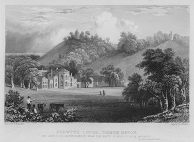 Lodge de Kenwith, Norte de Devon (grabado) de William Henry Bartlett