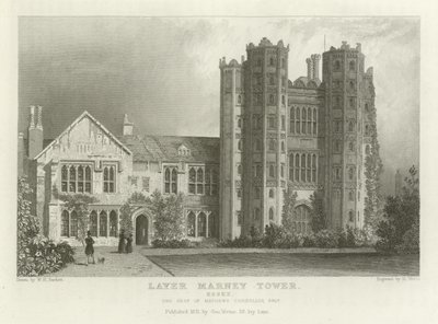 Torre Layer Marney, Essex, la residencia de Mathews Corsellis, Esquire de William Henry Bartlett