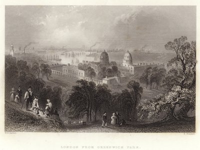 Londres desde el Parque de Greenwich de William Henry Bartlett