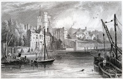 Maidstone desde el agua, Kent, 1832 de William Henry Bartlett