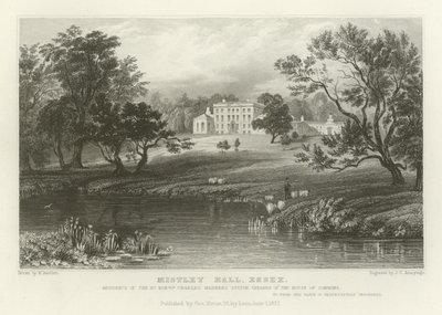 Mistley Hall, Essex, Residencia del Muy Honorable Charles Manners Sutton, Presidente de la Cámara de los Comunes de William Henry Bartlett