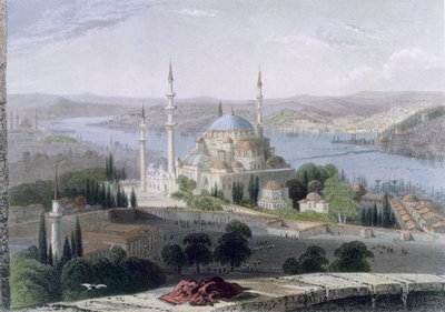 Mezquita y Tumba de Suleiman, c.1850 de William Henry Bartlett