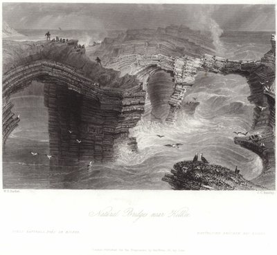 Puentes naturales cerca de Kilkee de William Henry Bartlett