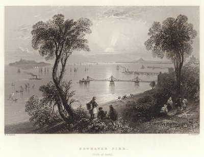 Muelle de Newhaven, (Firth of Forth) de William Henry Bartlett