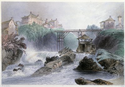 Puente en Sherbrooke - en "Canadian Scenery illustrated" por William Henri Barlett, ed. George Virtue de William Henry Bartlett