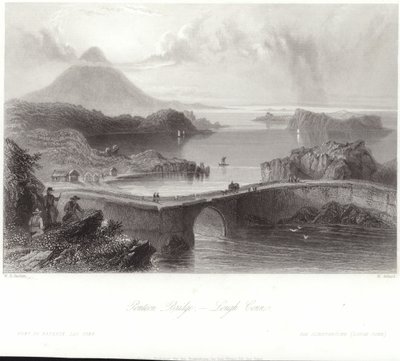 Puente de pontones en Lough Conn de William Henry Bartlett