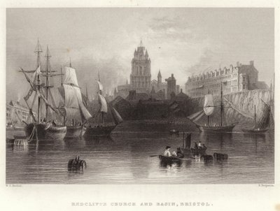 Iglesia y cuenca de Redcliffe, Bristol de William Henry Bartlett