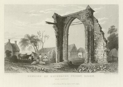 Restos del Priorato de Bycknacre, Essex, cerca de Danbury de William Henry Bartlett