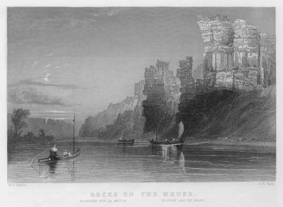 Rocas en el Mosa de William Henry Bartlett