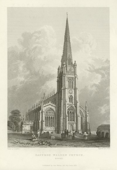 Iglesia de Saffron Walden, Essex de William Henry Bartlett