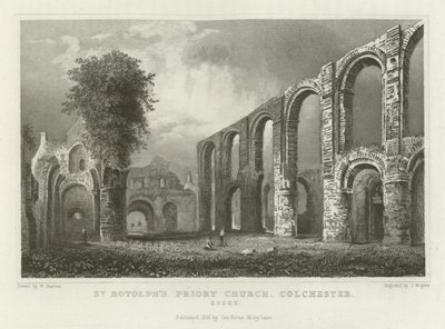 Iglesia del Priorato de San Botolph, Colchester, Essex de William Henry Bartlett