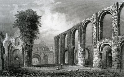 Iglesia del Priorato de San Botolph, Colchester, Essex, grabado por John Rogers, 1832 de William Henry Bartlett