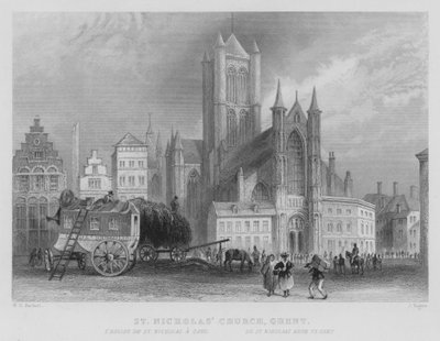 Iglesia de San Nicolás, Gante de William Henry Bartlett