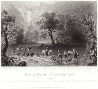 Cazando un ciervo cerca de Derrycunnihy de William Henry Bartlett