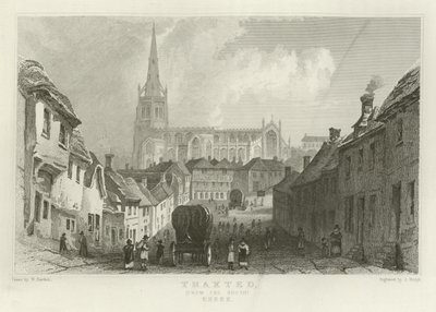 Thaxted, desde el sur, Essex de William Henry Bartlett