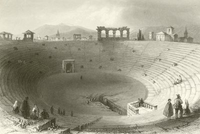El Anfiteatro, Verona de William Henry Bartlett