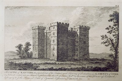 El castillo de Kanturk, Condado de Cork, Irlanda en los 1800s, de 