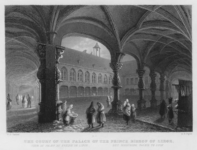El Patio del Palacio del Príncipe Obispo de Lieja de William Henry Bartlett
