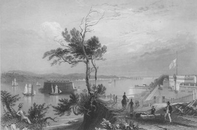 El estrecho desde Fort Hamilton de William Henry Bartlett