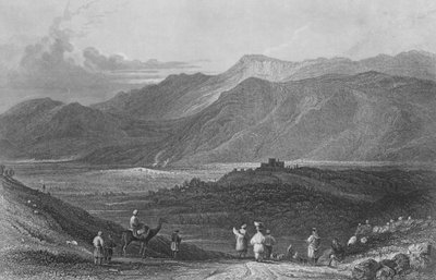 El pueblo de Zgarti, Monte Líbano de William Henry Bartlett