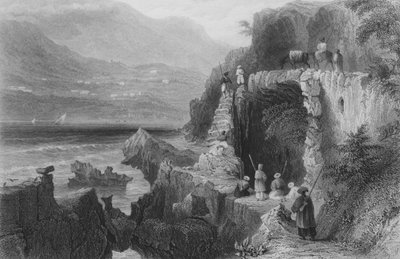 Tumba de San Jorge, Bahía de Kesrouan, Siria, en la ruta de Beriut a Trípoli de William Henry Bartlett