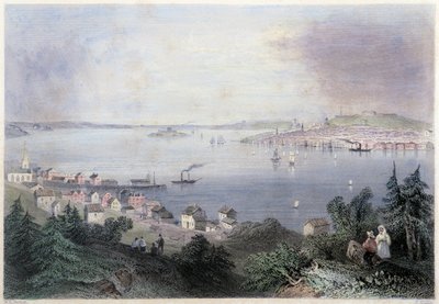 Vista de Halifax - en "Paisaje canadiense ilustrado" por William Henri Barlett, ed. George Virtue de William Henry Bartlett