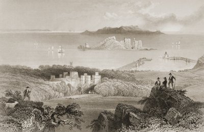 Vista del Castillo de Howth, Condado de Dublín, Irlanda, de 