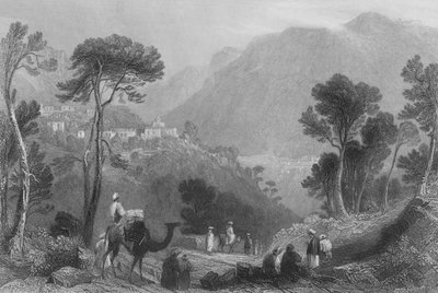 Pueblo de Brumhanna, en el Monte Líbano de William Henry Bartlett