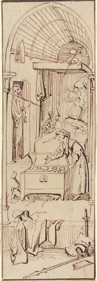 La muerte del avaro de William Henry Brooke after Hieronymus Bosch
