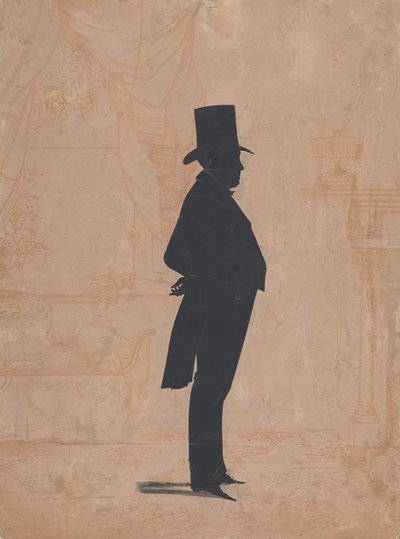 Silueta de un hombre desconocido con sombrero de copa y frac de William Henry Brown