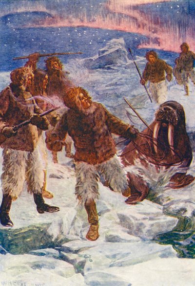 Ilustración para El mundo del hielo o el crucero ballenero del Delfín (litografía en color) de William Henry Charles Groome