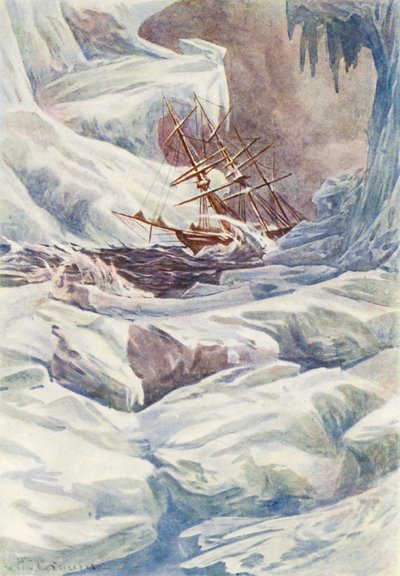 Ilustración para El mundo del hielo o el crucero ballenero del Delfín (litografía en color) de William Henry Charles Groome