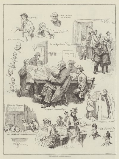 Bocetos en una biblioteca pública de William Henry Charles Groome