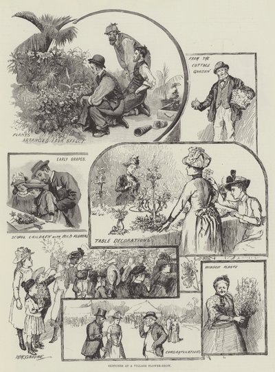Bocetos en una Exposición de Flores del Pueblo de William Henry Charles Groome